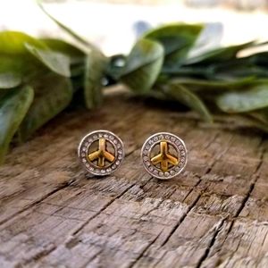 Brighton Peace Sign Stud Earrings